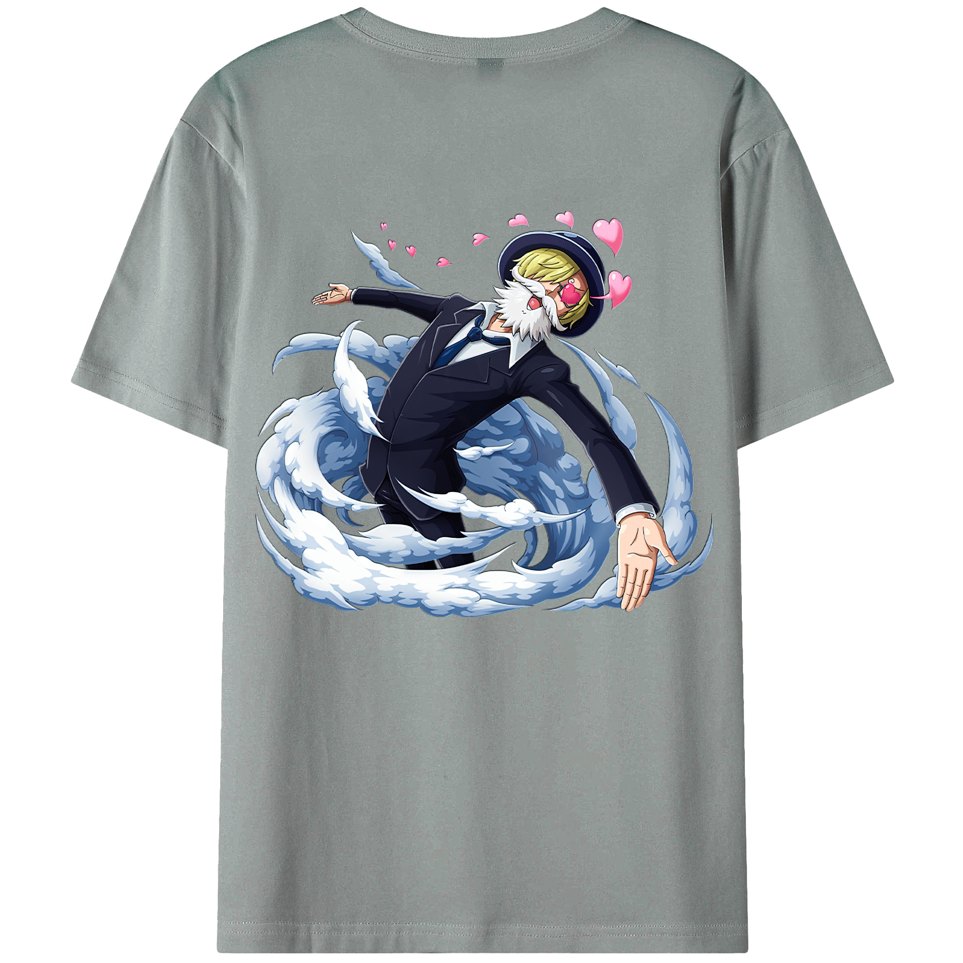 （画像用） ワンピース サンジ ONE PIECE Sanji 綿100％ メンズ半袖Tシャツ（バックプリント） 通気性
